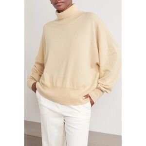 NWT Toteme Cashmere Turtleneck Cashew Tan Beige Oversized Loose Medium